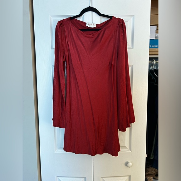 Red Satin Mini Dress - Picture 1 of 3